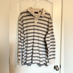 Vintage 100% cotton Arrow Black and gray Striped Long Sleeve collar Shirt